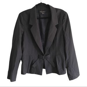 BROOKS BROTHERS Wool Tie Front Blazer Jacket Navy Blue 14